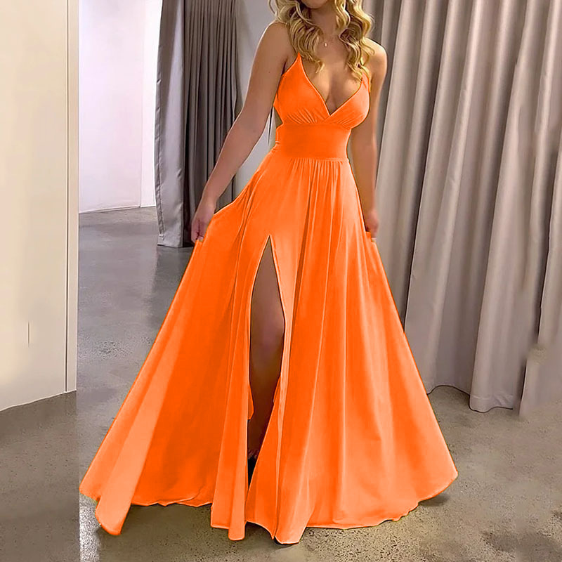 Transfronterizos de moda de comercio exterior de Amazon ropa de mujer de verano collar en V regalar vestido largo sin mangas image 4