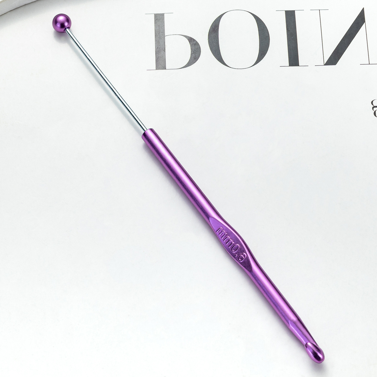 DIY ganchillo de cuentas de una sola cabeza de ganchillo de tejido DIY herramientas de ganchillo de metal ganchillo suéter aguja de suéter