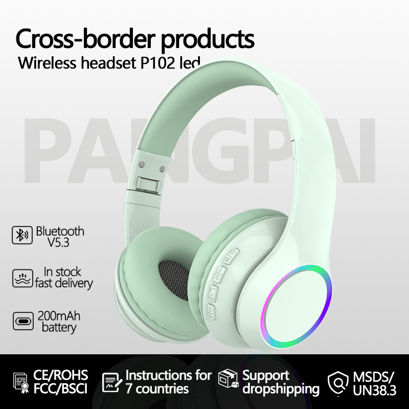 Amazon éxito auriculares Bluetooth inalámbricos LED larga duración de la música fabricante deportivo modelo privado en stock
