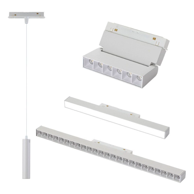 Магнитный трековый светильник полного спектра белого света, скрытого или накладного монтажа, интеллектуальное магнитное трековое освещение без основного светильника.