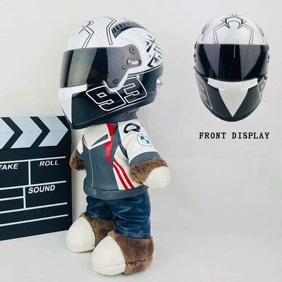 Motosiklet dəbilqələri — Bear Doll Helmet Battery Car - 28cm-flower-skin-f1-white-ant-new-helmet-type-anti-collision-layer