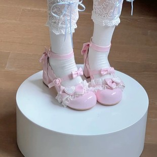 Bow-Knot Shallow Mouth Cute Mary Jane Shoes 2024 Internet Celebrity Same Style Elegant Ladylike Low-Top Round-Toe Non-Slip Shoes