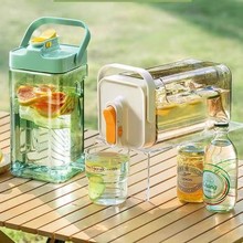 冷水壶家用冰箱冰水壶带龙头凉水壶水果茶冷饮桶塑料耐高温大容量