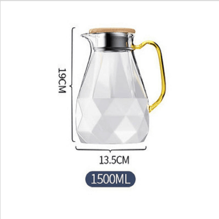 Botella de agua fría de diamante botella de agua de vidrio de gran capacidad hogar frío blanco agua abierta taza traje de vidrio de borosilicato botella de agua fría