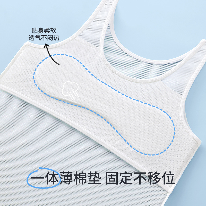 La primera etapa del desarrollo de las niñas, chaleco para niños de 7 a 12 años, ropa interior transpirable y cómoda que absorbe la humedad y agradable para la piel