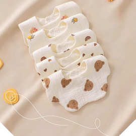纯棉加厚婴儿口水巾新生宝宝防水针织花瓣围嘴围兜双暗扣柔软吸水