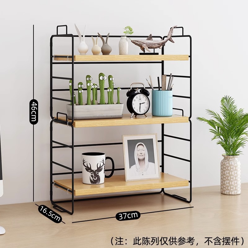 3 층 37X17X46CM 로그 컬러 블랙 랙