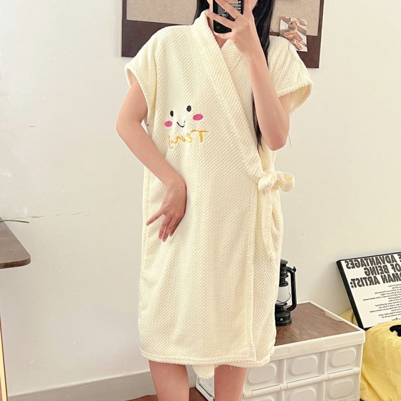 [파인애플 체크무늬 목욕스커트] [반팔] - 오프화이트