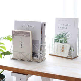 悬挂式书架铁艺 宿舍收纳免打孔墙壁杂志架简约壁挂报刊架