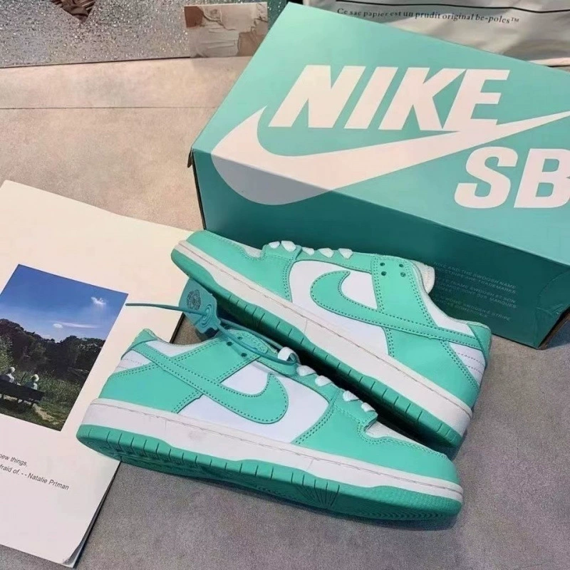 & ⇞ Чистые оригинальные популярные sb Tiffany белые и зеленые модные мужские и женские пары универсальные повседневные спортивные туфли для скейтборда с низким верхом для кампуса