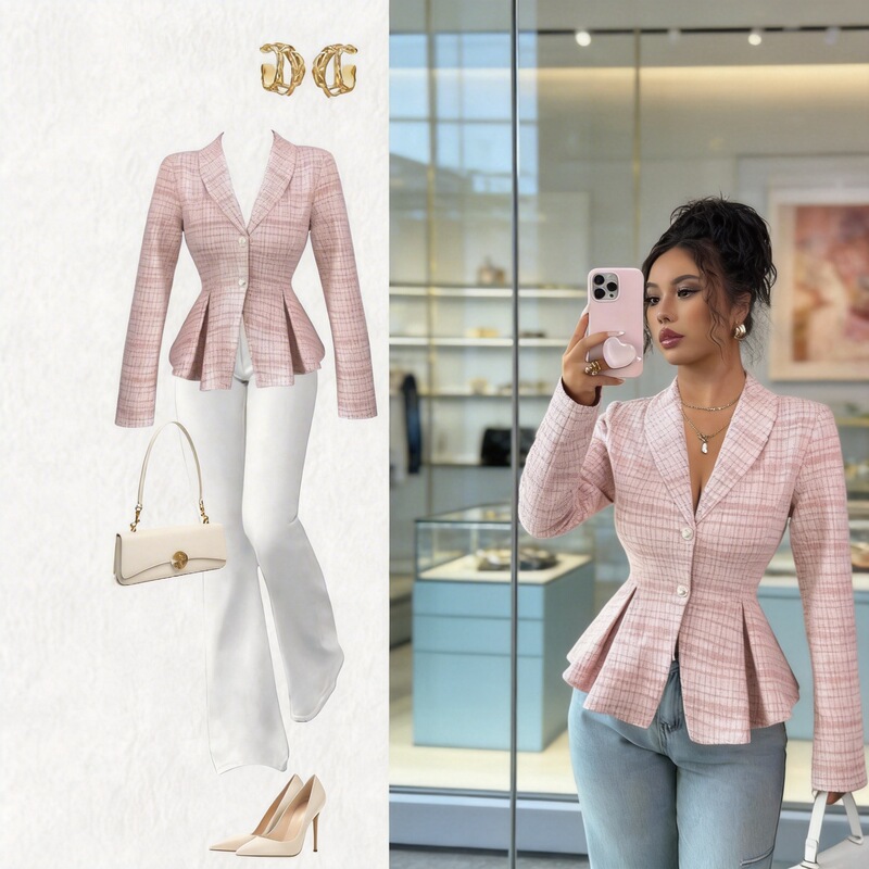 2025 European and American Women's Clothing Tops Amazon Autumn and Winter New Casual Suit Style Slim Long-Sleeve Women's Jacket 2025 European and American Women's Clothing Tops Amazon Autumn and Winter New Casual Suit Style Slim Long-Sleeve Women's Jacket