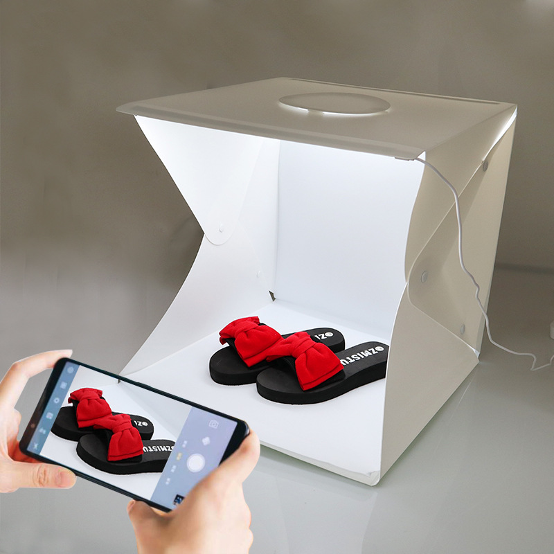 Caja de luz LED 40cm para fotografía, plegable y portátil, mini estudio fotográfico