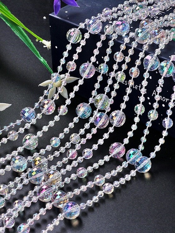 ✅ Wedding Acrylic Colorful Globe Bead String Curtain, Crystal Bead String, DIY Wedding Curtain, Door Curtain