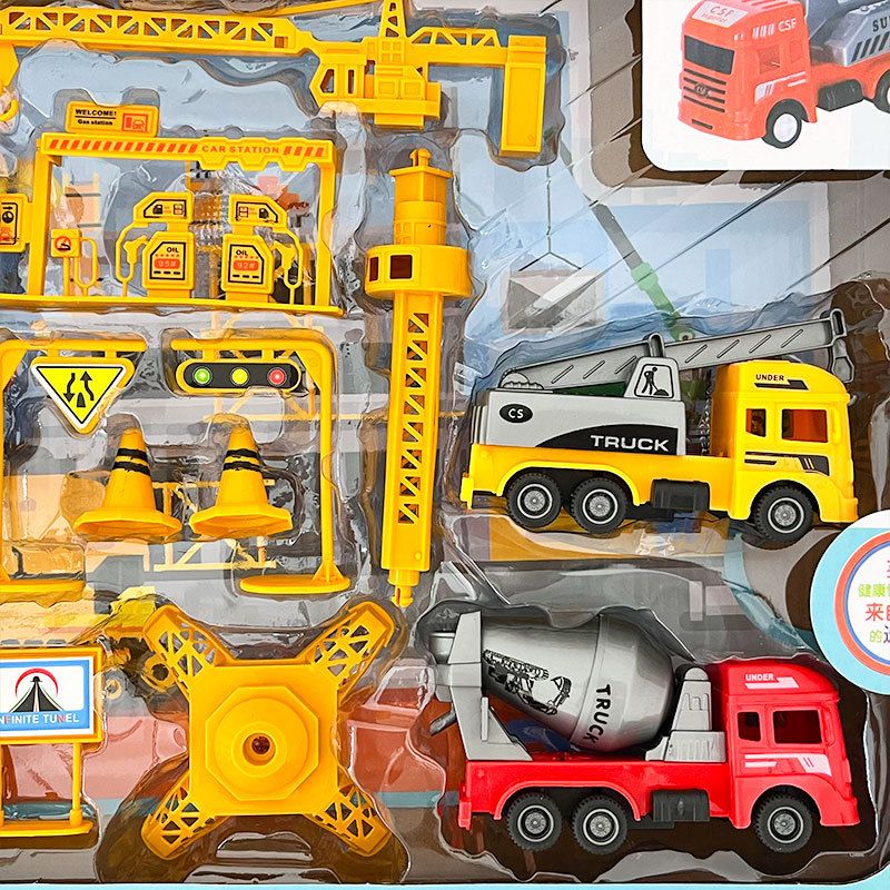 Inercia de retroceso infantil simulación de ingeniería juguete caja de regalo grande juego modelo de camión de bomberos juguete caja de regalo para niños