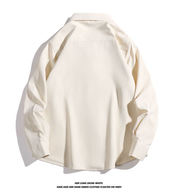 European Style Workwear For Men, Spring And Autumn New Loose Fit Casual Solid Color Shirt Jacket Trendy_viptrois.com