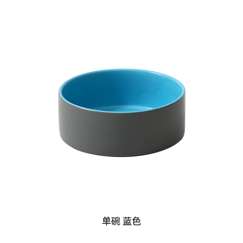 Dentro de azul fuera gris único tazón