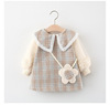 Autumn children's set girl's, girl's skirt, dress with sleeves, Chanel style, long sleeve, wholesale