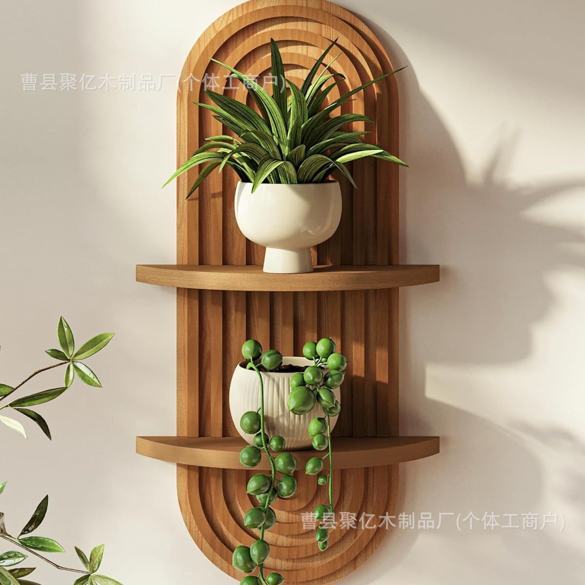 Spot Wooden Wall Storage Rack Bohemian Candle Holder Aromatherapy Rack Living Room Wall-Mounted Wall Suspension Rack