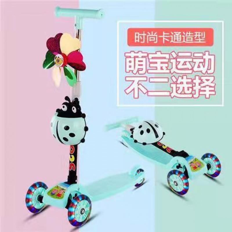 Fabricantes de scooter para niños de tres ruedas graffiti flash coche plegable botón patineta portátil una unidad image 4