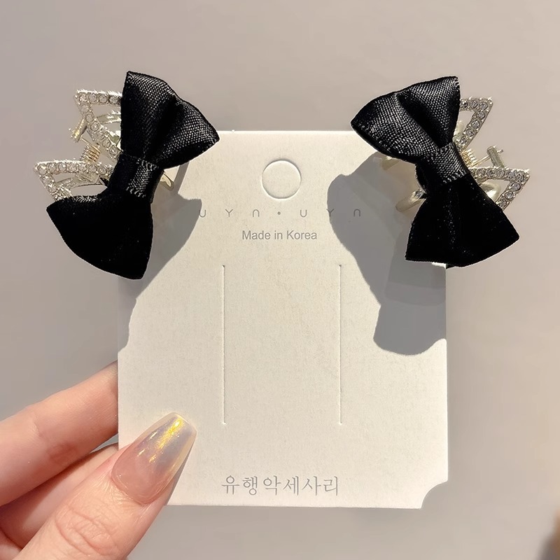 Clip de cabello de arco negro pequeña princesa cabeza agarrando clip de cabello de alta calidad para mujeres frises cortas clip de cabello lateral pinza de cabello