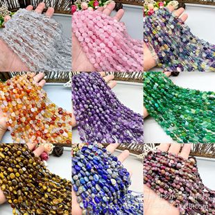Wholesale perforated white Pink Purple Yellow Green Red Crystal gravel perforated semi-finished long chain Handmade diy bracelet necklace