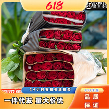 云南昆明鲜花基地直发红玫瑰花斗南直批家庭水养玫瑰花绢花植绒