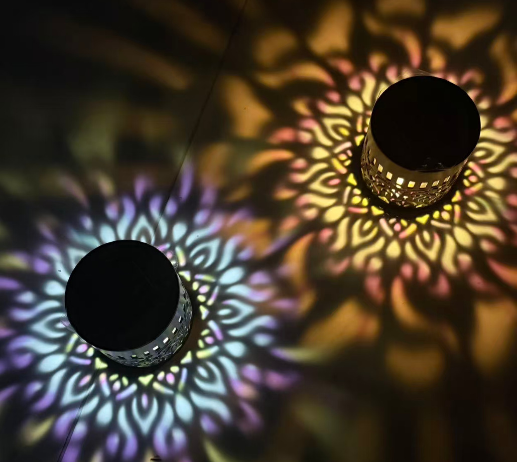lámpara de pared solar al aire libre a prueba de agua condensador mandala patrón de inducción lámpara de jardín villa lámpara de pared de hierro forjado lámpara