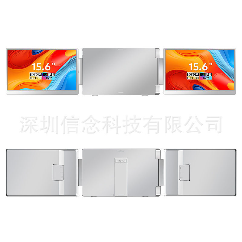 Portable display dual-screen laptop sub-screen expansion applicable to stock market-Ai design-video editing