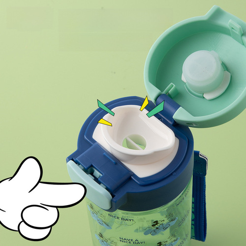 Disney Children's Water Cup Cartoon Cute Instagram Style High-End Plastic Cup Student Portable Drinking Bottle