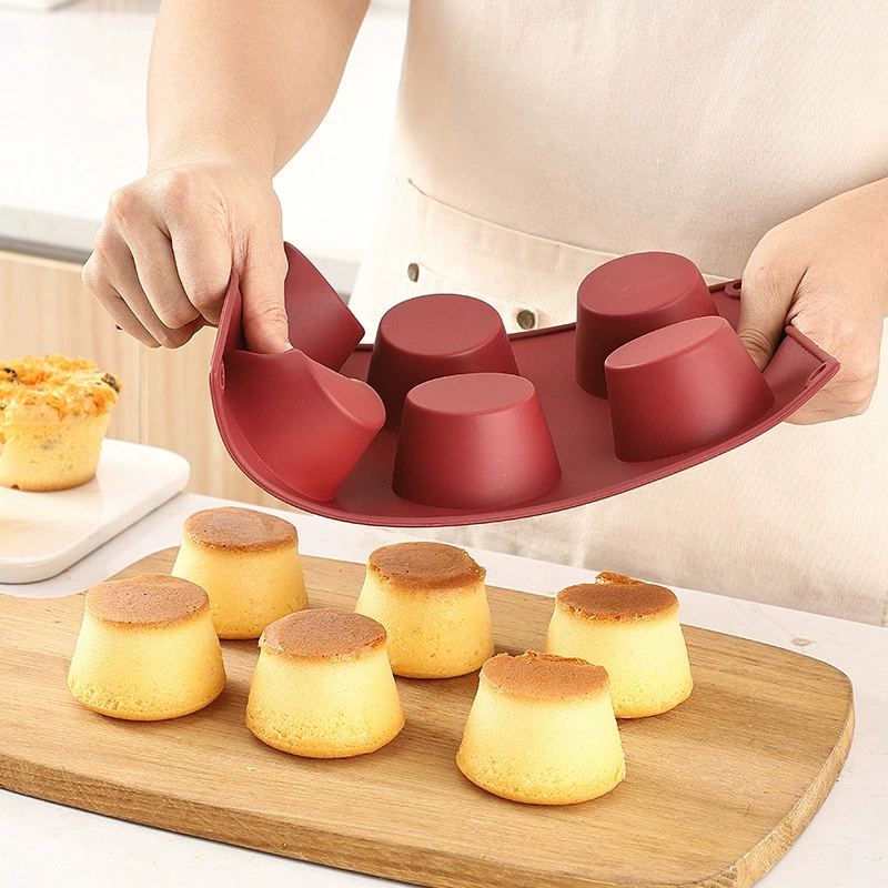 Hot -selling DIY circular cake mold Household 6 consecutive round silicone cake mold Bakery special baking molds