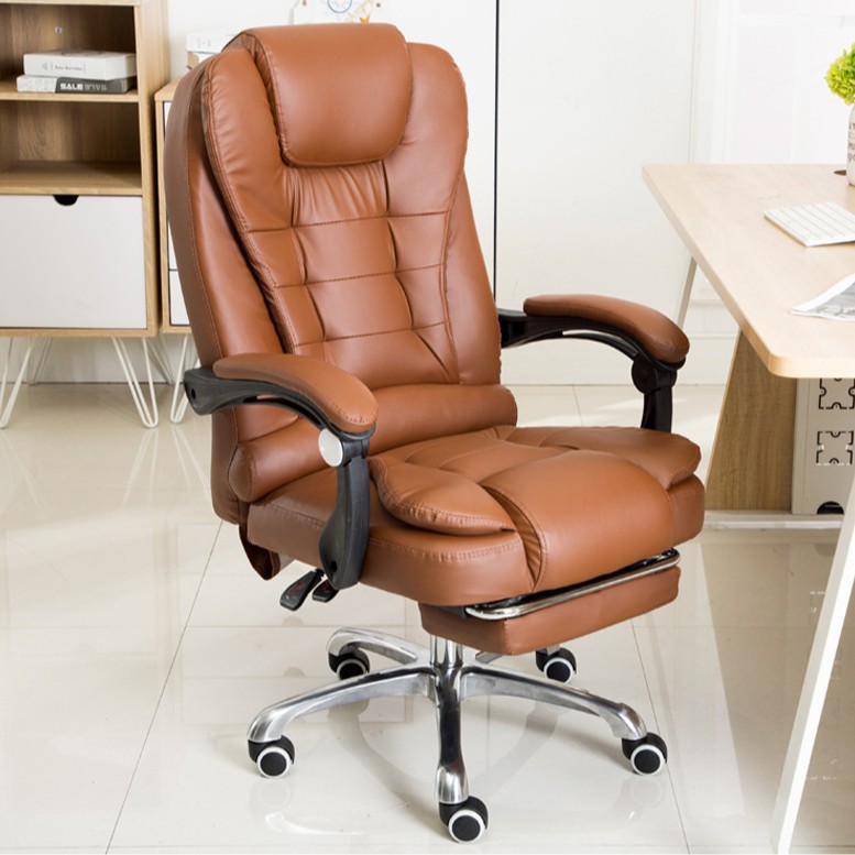 Silla de oficina reclinable Silla de jefe de elevación silla giratoria ergonómica Silla de computadora en casa silla simple