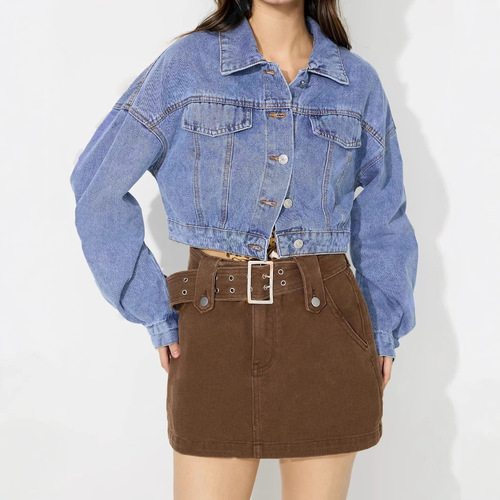 -65328#Women's clothing European and American INS new retro fashion denim coat