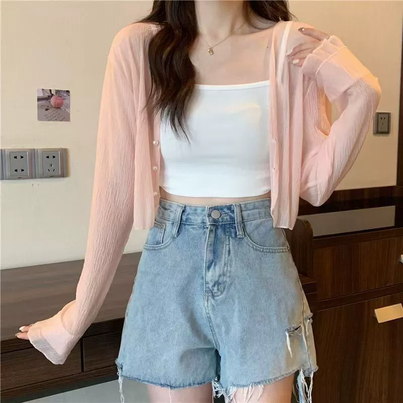 Белый вязаный летний кардиган, куртка, slip dress, тонкий плащ, солнцезащитный