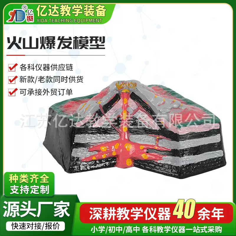 新课标火山爆发模型 火山模型 演示地壳地理地质熔岩喷发