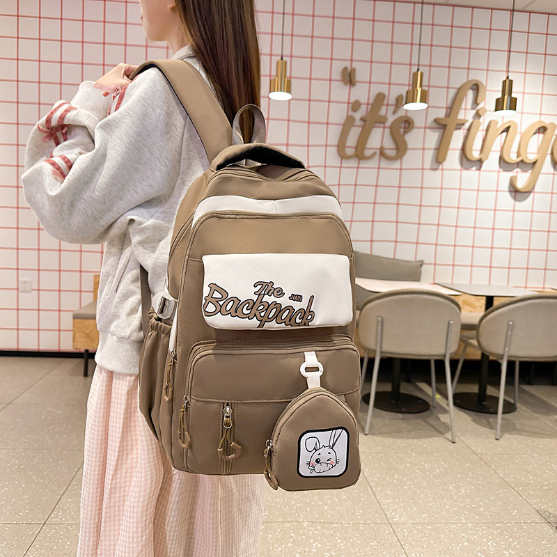 Mochila Venta directa de fábrica Mochila doble de conejo de gran capacidad Mochila escolar para estudiantes de secundaria y preparatoria Mochila linda para niñas