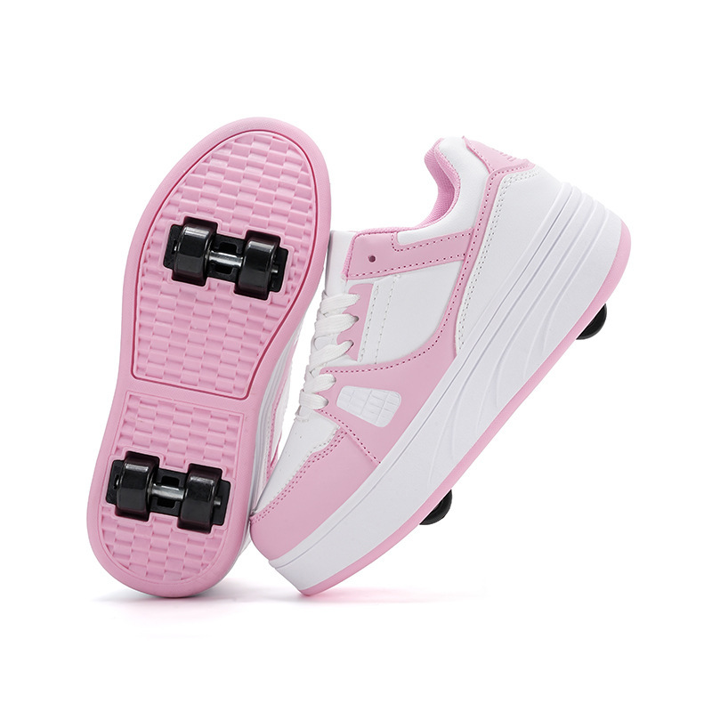 Students heelloo shoes four-wheel children's wheel skates for men and women detachable ultra-light version shoes with wheels in stock wholesale