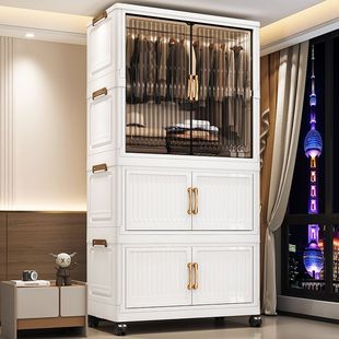 Installation-Free Children's Wardrobe Multi-Layer Baby Clothes Storage Rack Home Bedroom Storage Cabinet Locker Baby Wardrobe