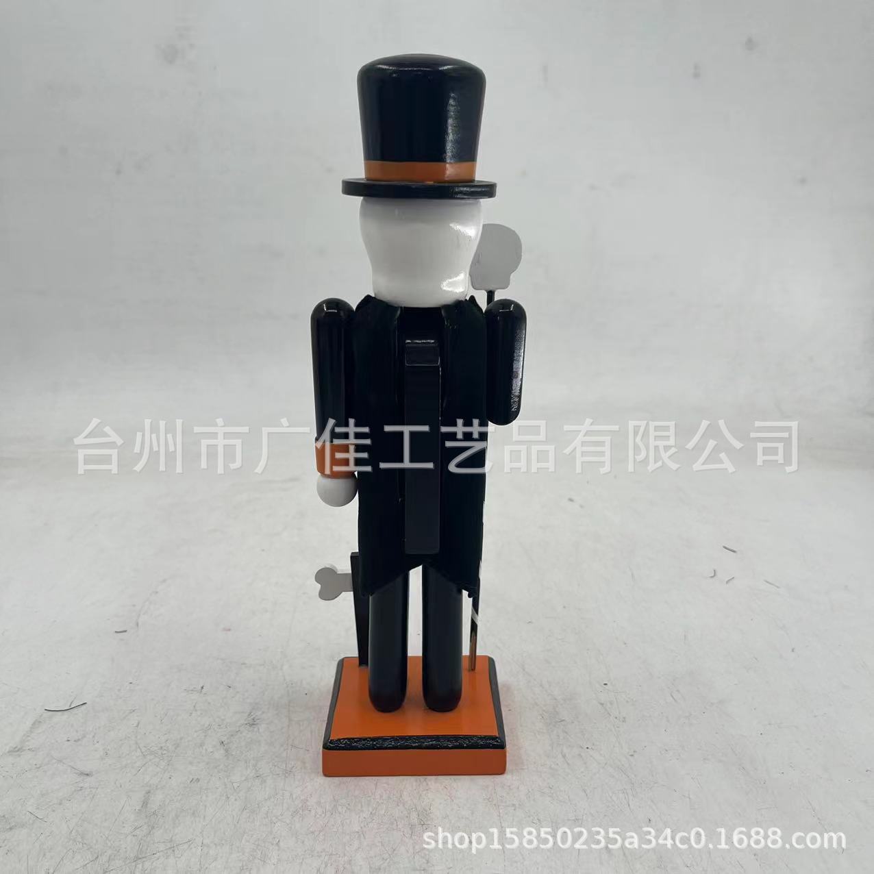 Venta caliente transfronteriza, cabeza de calabaza de Halloween, soldado de nogal, decoración, artesanías de madera, marioneta blanca