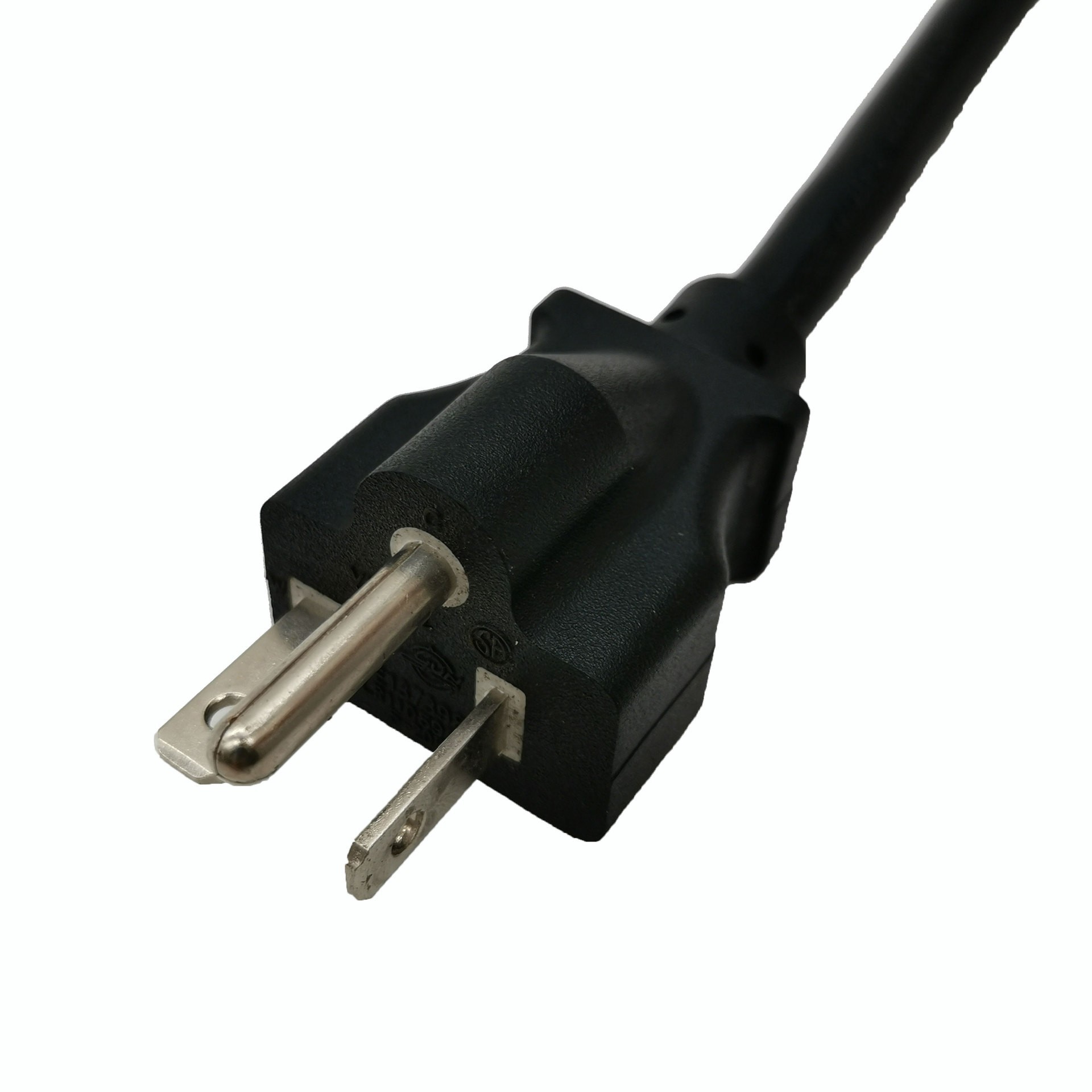 美国认证电源插头三芯美式一横一竖一圆插头美规插头电源线