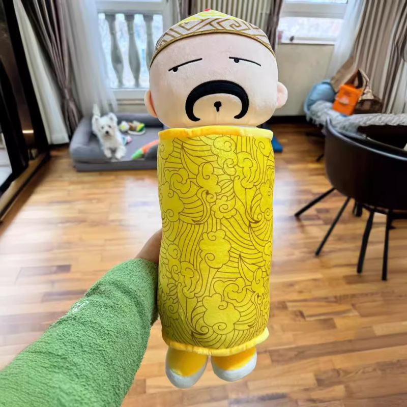 クリエイティブな新しい雍正皇帝ぬいぐるみロング円筒形枕ホームソファクッション睡眠ギフト|undefined
