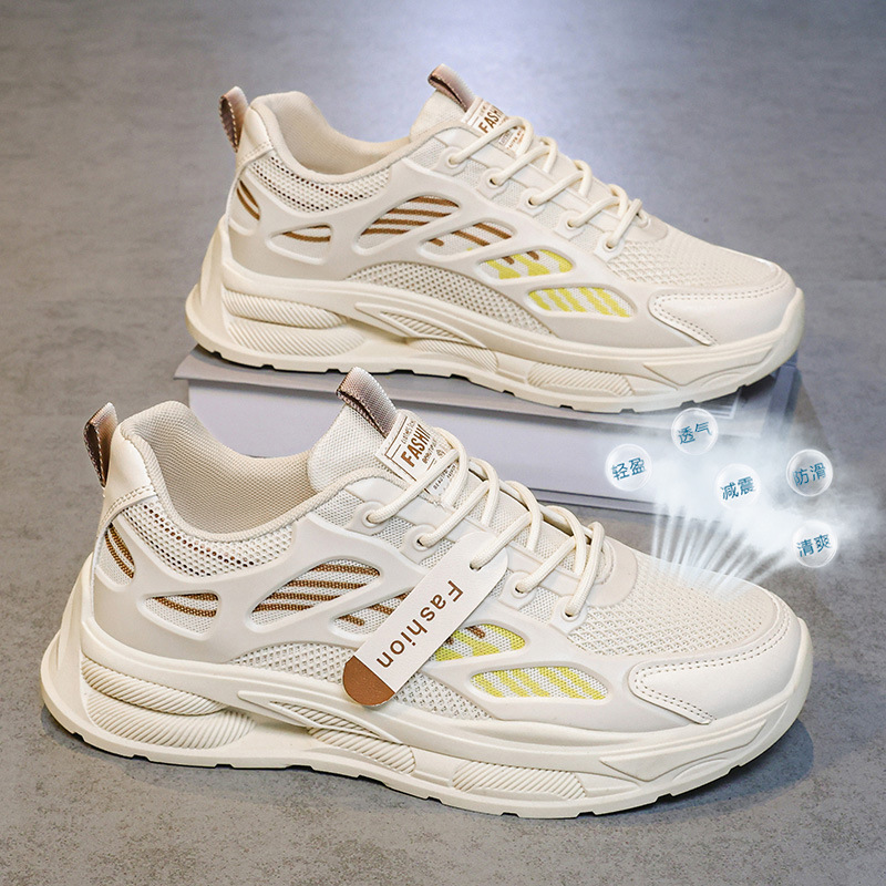 Zapatos de hombre nuevos de primavera 2026, zapatos de malla transpirable, zapatos de hombre modernos y versátiles, zapatillas de suela gruesa, zapatos casuales para papá