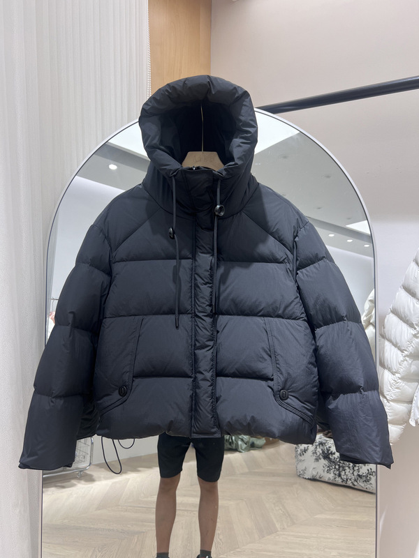 2025年新款韩版连帽抽绳羽绒服女短款时尚面包服白鸭绒外套潮|undefined