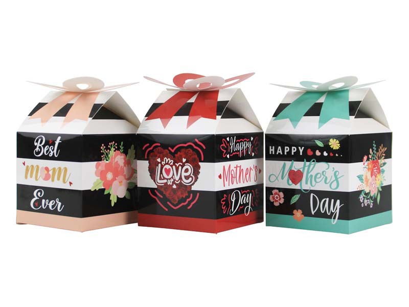 Bow Knot Pattern Mother'S Day Letter Flower Bow Knot Paper Family Gathering Party Gift Wrapping Supplies Gift Wrapping Supplies 1 Piece