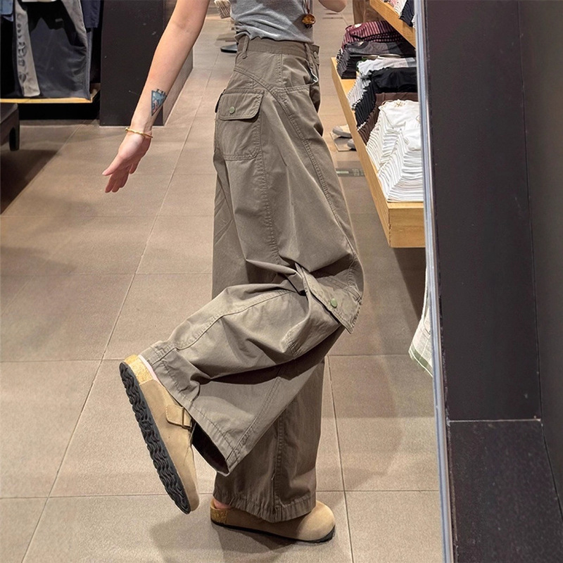 Plus Size Retro American Workwear Jeans for Women in Autum Fat mm Pear-Shaped Figure High Waist Slim Straight Wide Leg Pants