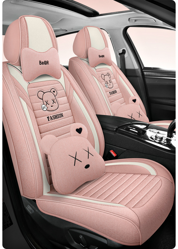 2025 New All-Inclusive Cotton and Linen Four-Season Universal Car Seat Cushion Seat Cover Manufacturer Wholesale