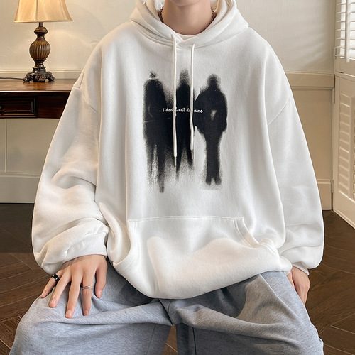 Hooded sweatshirt men's trendy brand hip-hop American oversize high street couple heavy hoodie youth jacket autumn and winter