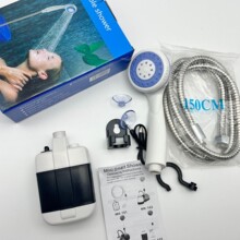 俄罗斯爆款便携式户外洗澡神器USB 充电花洒 电动出水野外淋浴泵