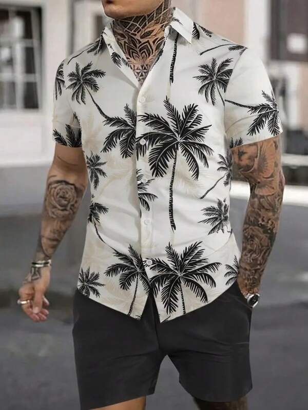 2025 nuevo estilo Amazon transfronterizo tendencia de moda casual europea y americana camisa de manga corta pantalones cortos traje MB1 MA1