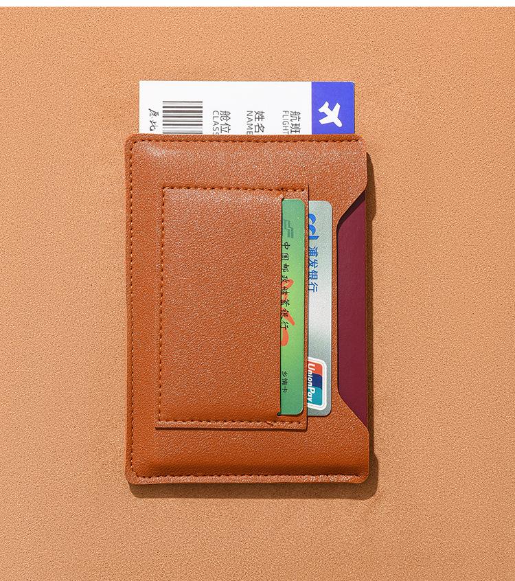 Ultra-Thin Passport Holder Portable Multifunctional Travel Document Organizer Card Case Passport Wallet Plane Ticket Holder Protective Cover Card Pouch