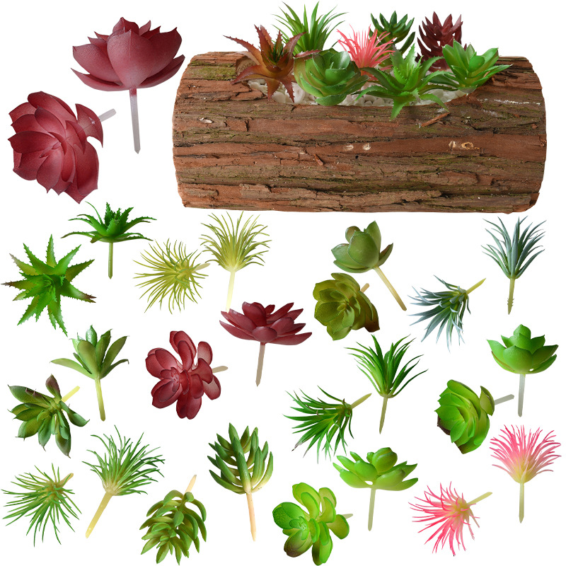 Plantas de simulación compuesto de carne pequeña decoración de escritorio de oficina bonsai decoración de maceta props de disparo al por mayor